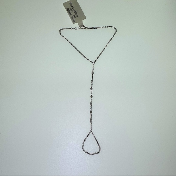 JACQUIE AICHE 14K 7 DIAMOND FINGER BRACELET HAND CHAIN WHITE GOLD - Picture 1 of 16